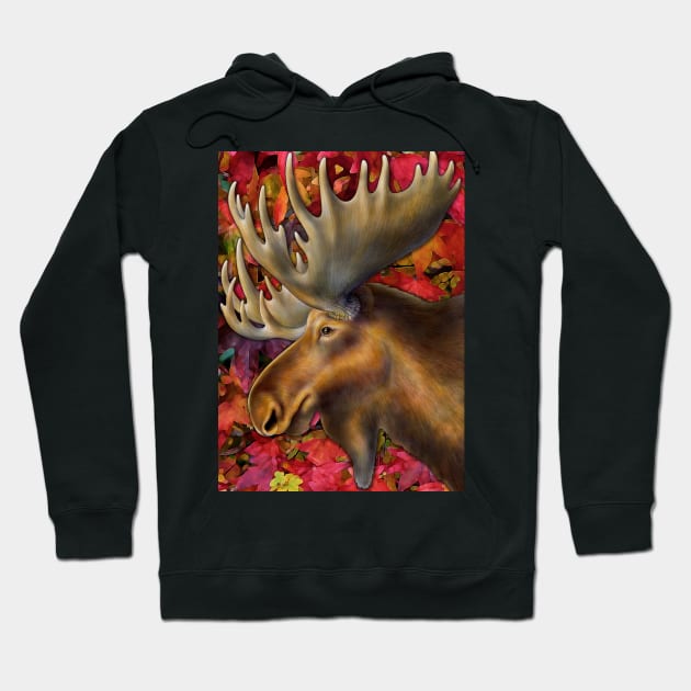 Moose Hoodie by Tim Jeffs Art